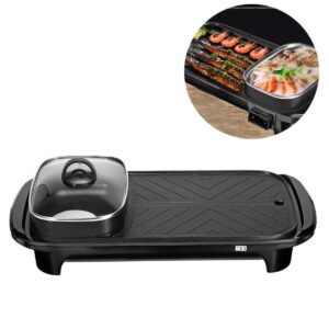 2 in 1 Multifunctional Electric BBQ Raclette Hotpot With Grill Pan