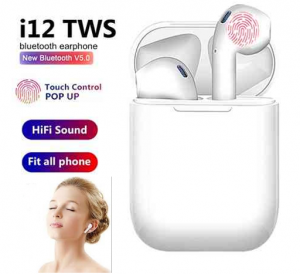 Original i12 Airpods True Wireless Bluetooth Headset 5.0 Touch Control Earbuds for Android and iOS Phones skyle.lk